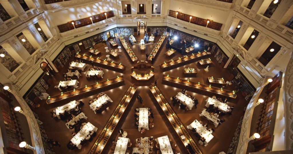 The view of the State Library of Victoria.